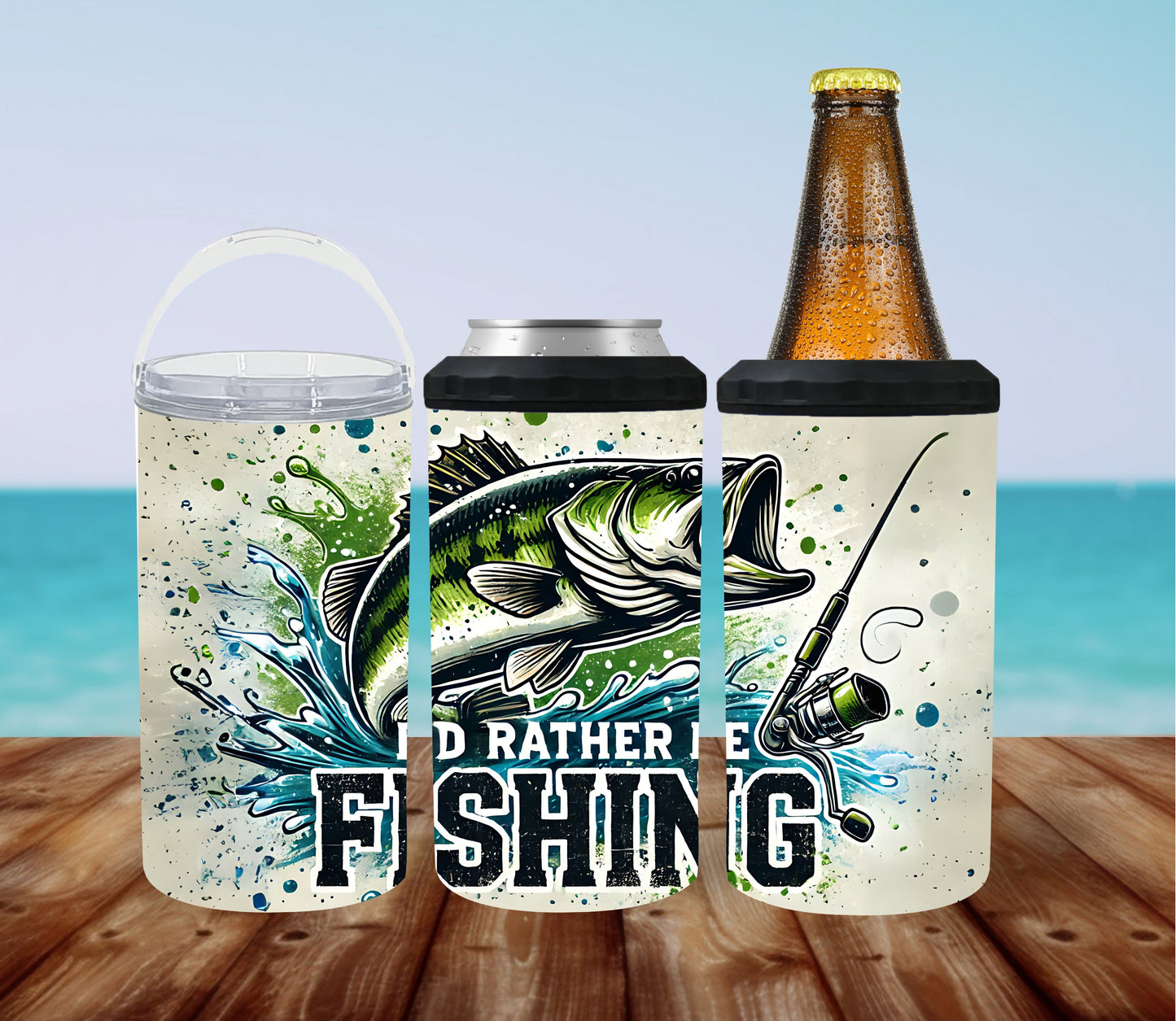 Rather Be Fishing 4-in-1 Can Cooler
