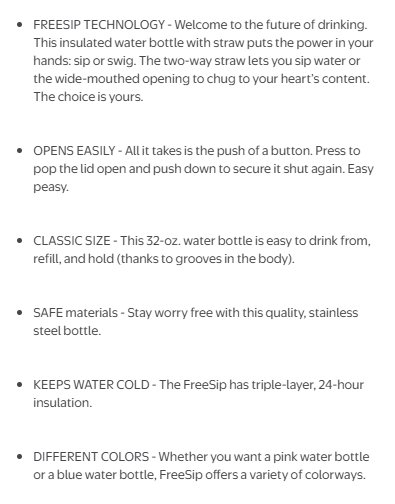 32oz Owala FreeSip water bottle