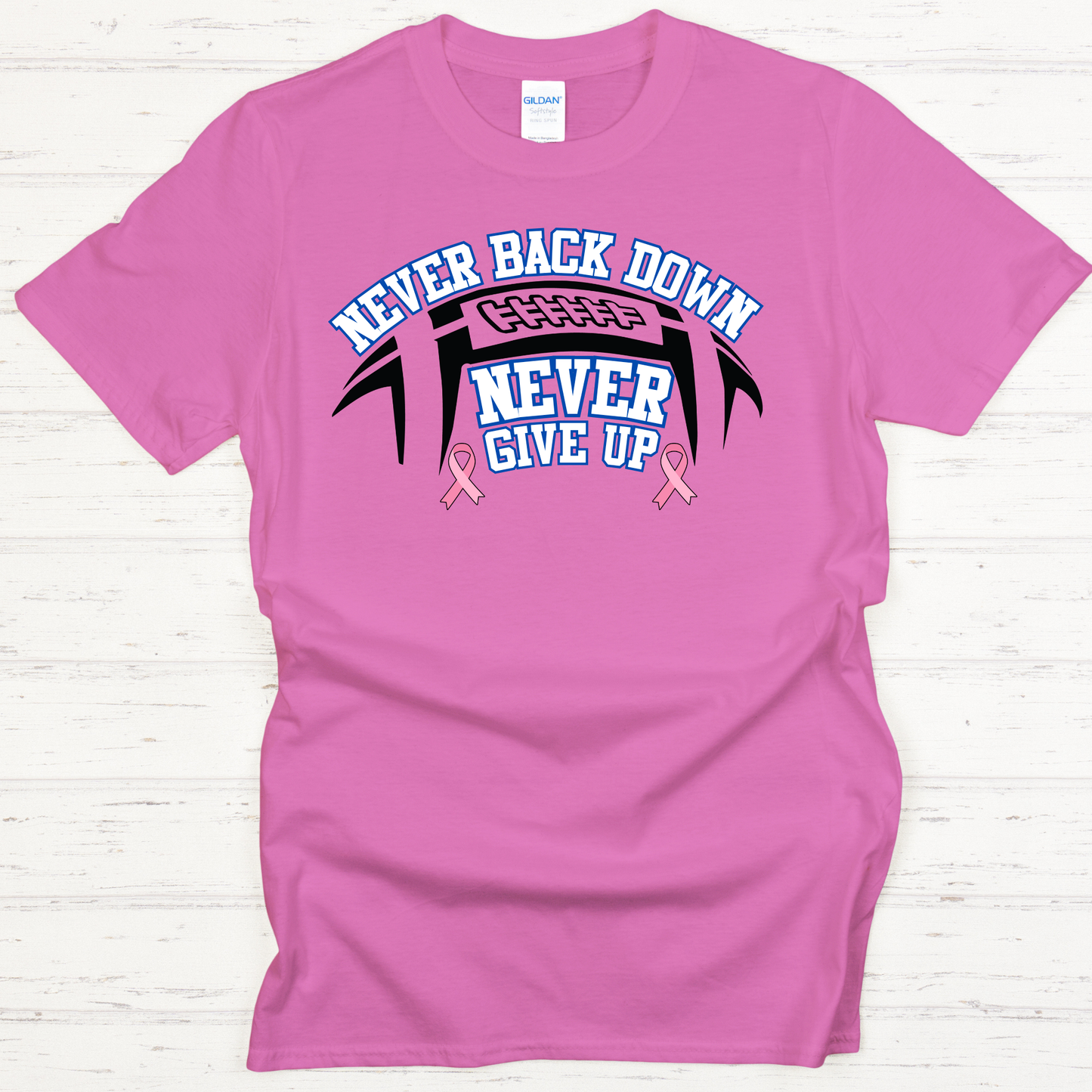 "Never Back Down" Pink-Out Game T-Shirts