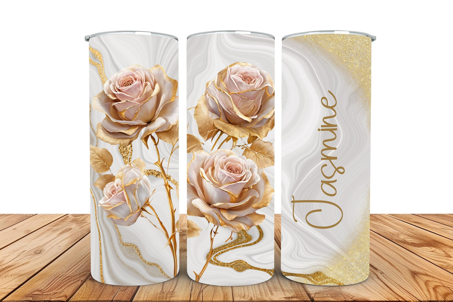 Marble Rose Skinny Tumbler