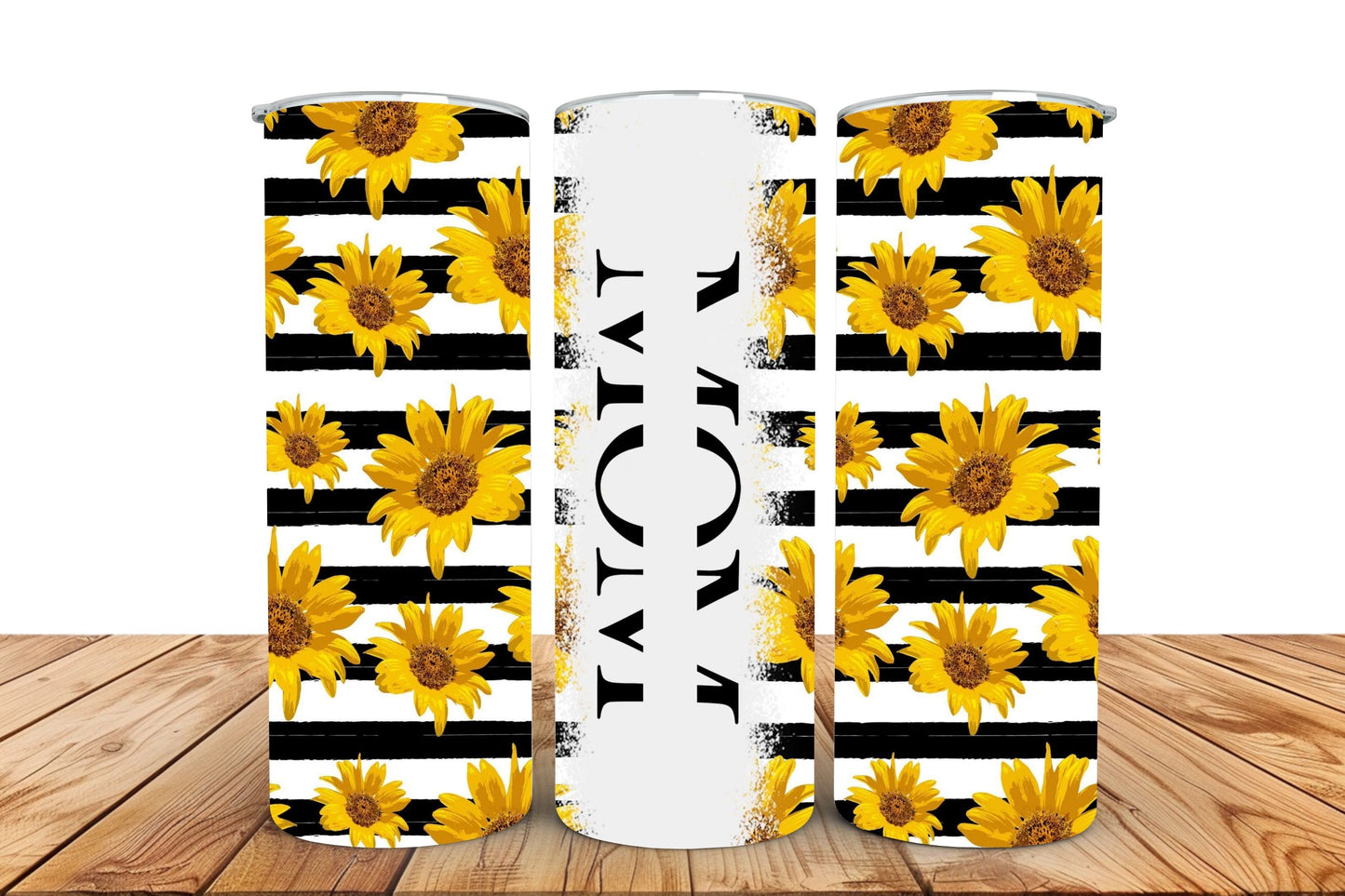 Sunflower MOM Skinny Tumbler