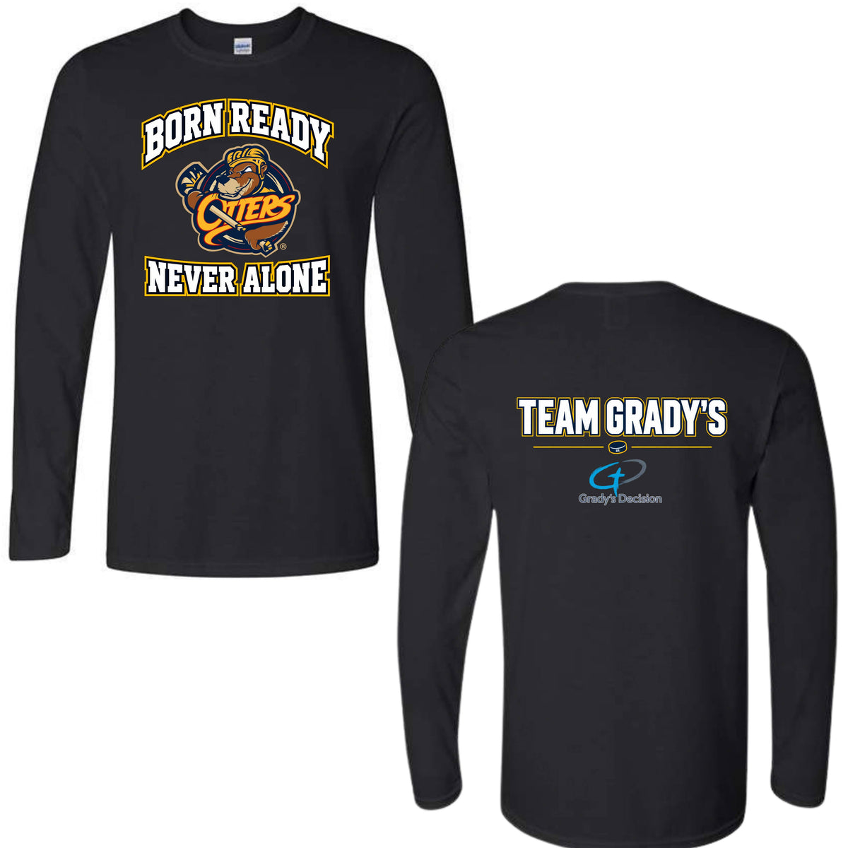 Otters Night Adult Long Sleeve Tee