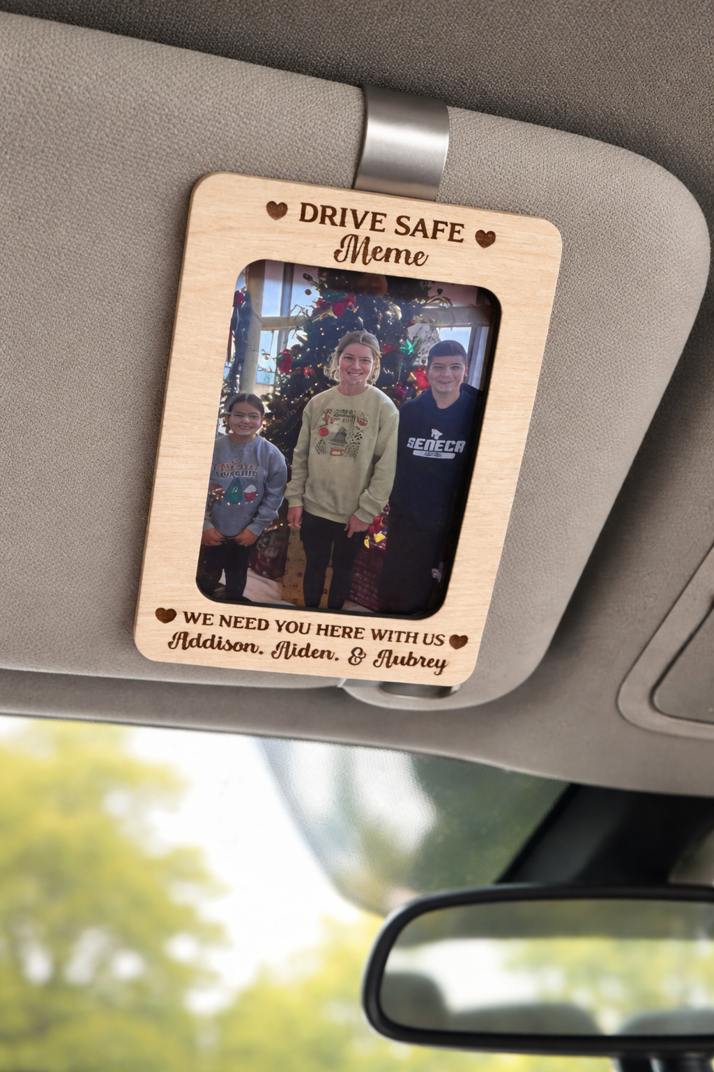 Custom Photo Car Visor Clip Gift | Personalized Family Picture Visor Clip