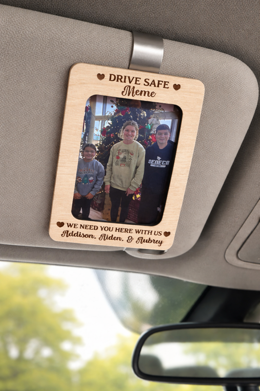 Custom Photo Car Visor Clip Gift | Personalized Family Picture Visor Clip