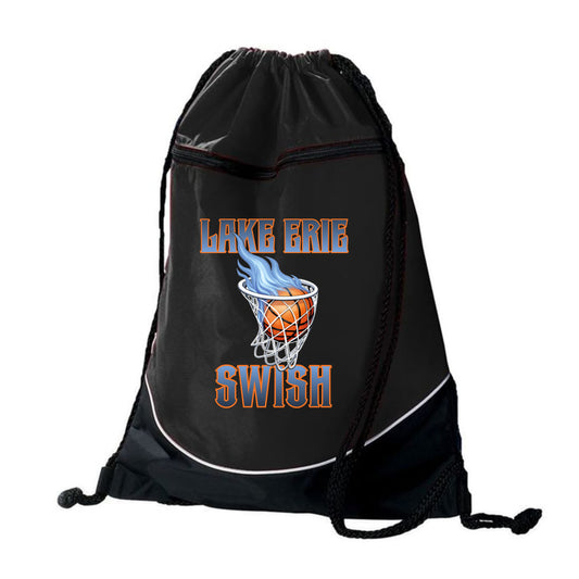 Swish Basketball Zipper Drawstring Bag