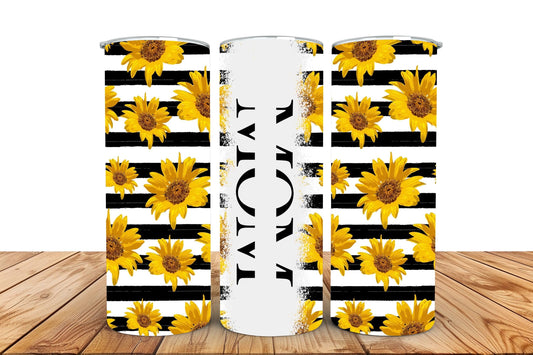 Sunflower MOM Skinny Tumbler