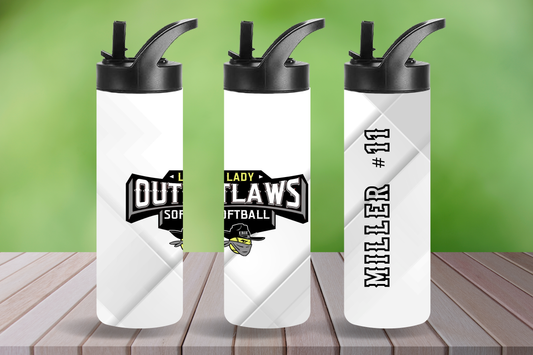 Lady Outlaws Softball Water Bottle