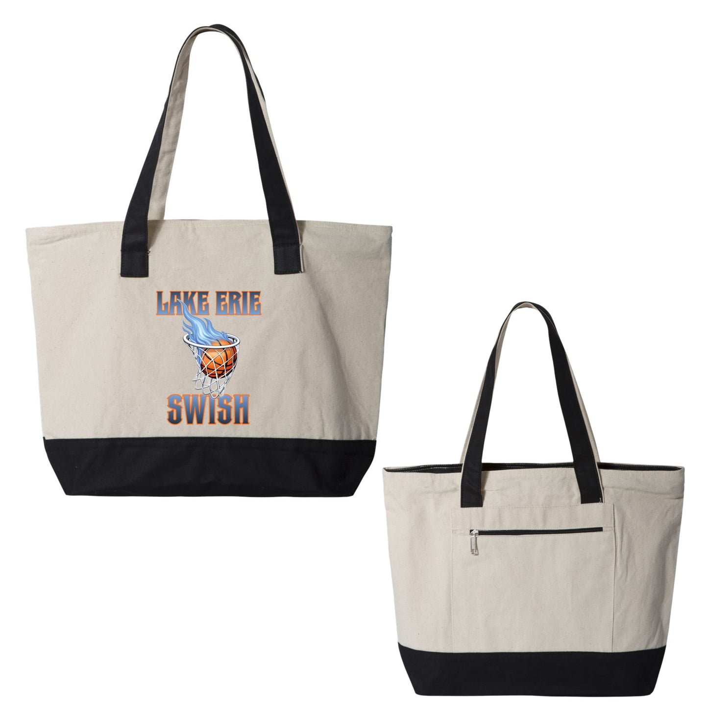 Swish Basketball Zippered Tote