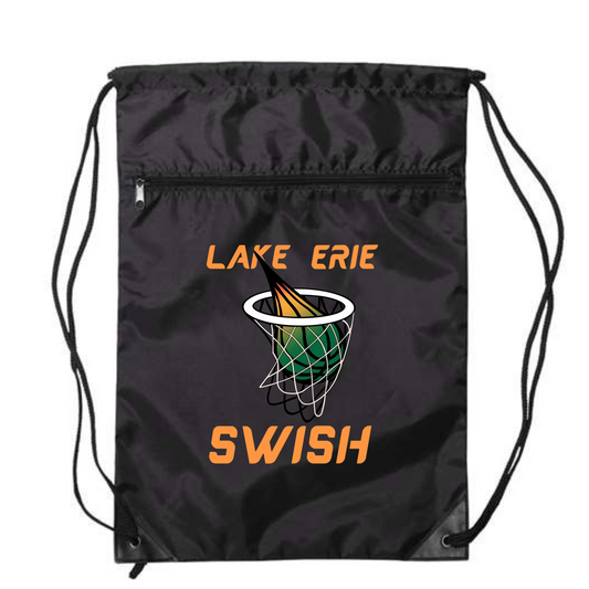 Swish Basketball Zipper Drawstring Bag